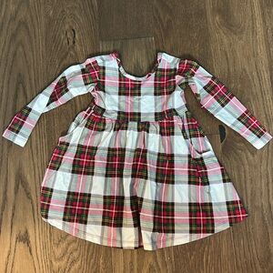 Hanna Andersson Size 100 4T Red and Green Christmas Holiday Plaid Skater Dress